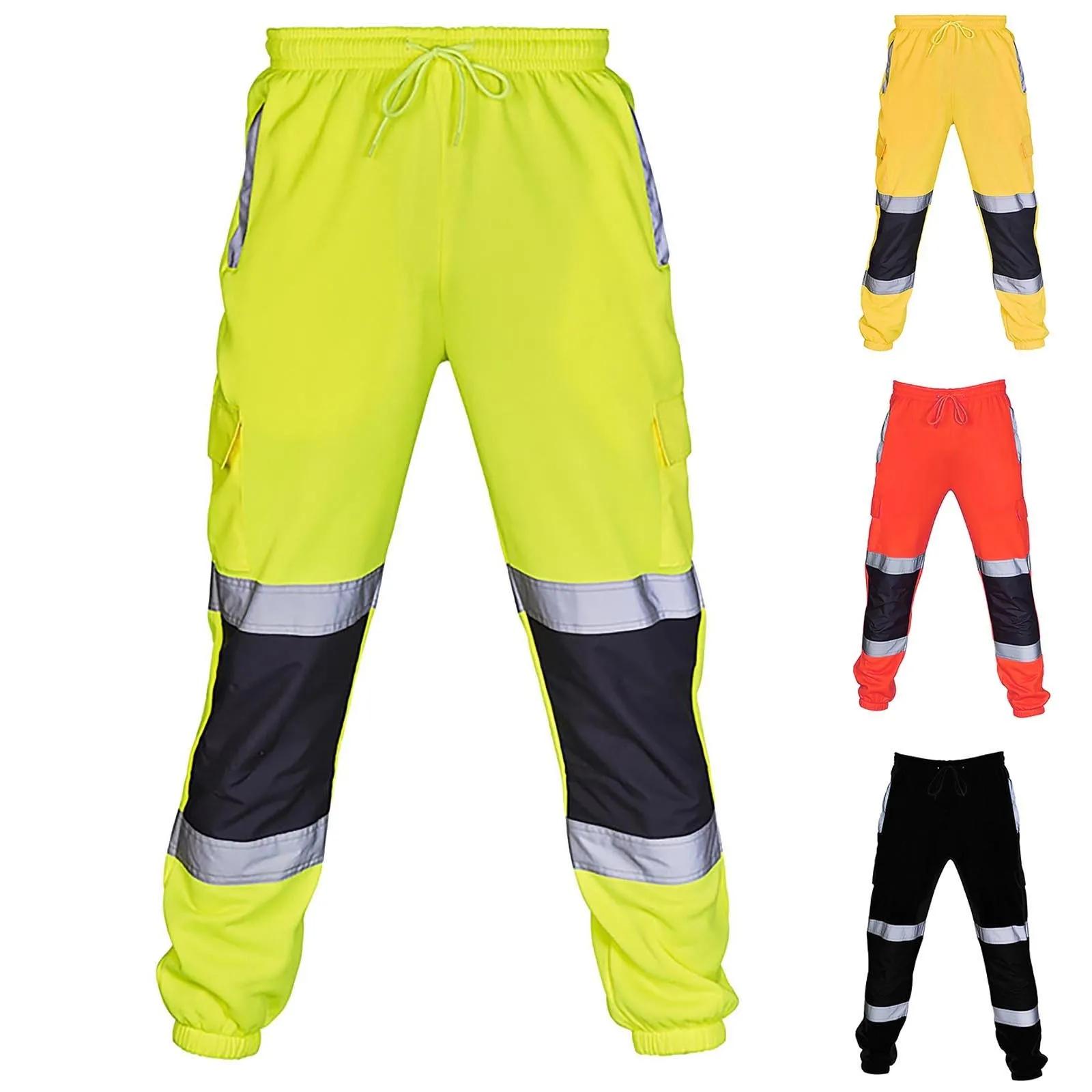 Nouveaux vêtements de travail de sécurité pour hommes pantalons décontractés travail sur route haute bandes réfléchissantes pantalons haute visibilité salopette Joggers vêtements de travail