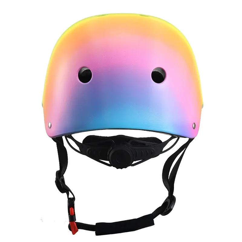 Beaux enfants arc-en-ciel cyclisme casque de vélo enfants auto-équilibrage roue de vélo Skateboard patinage casque de vélo