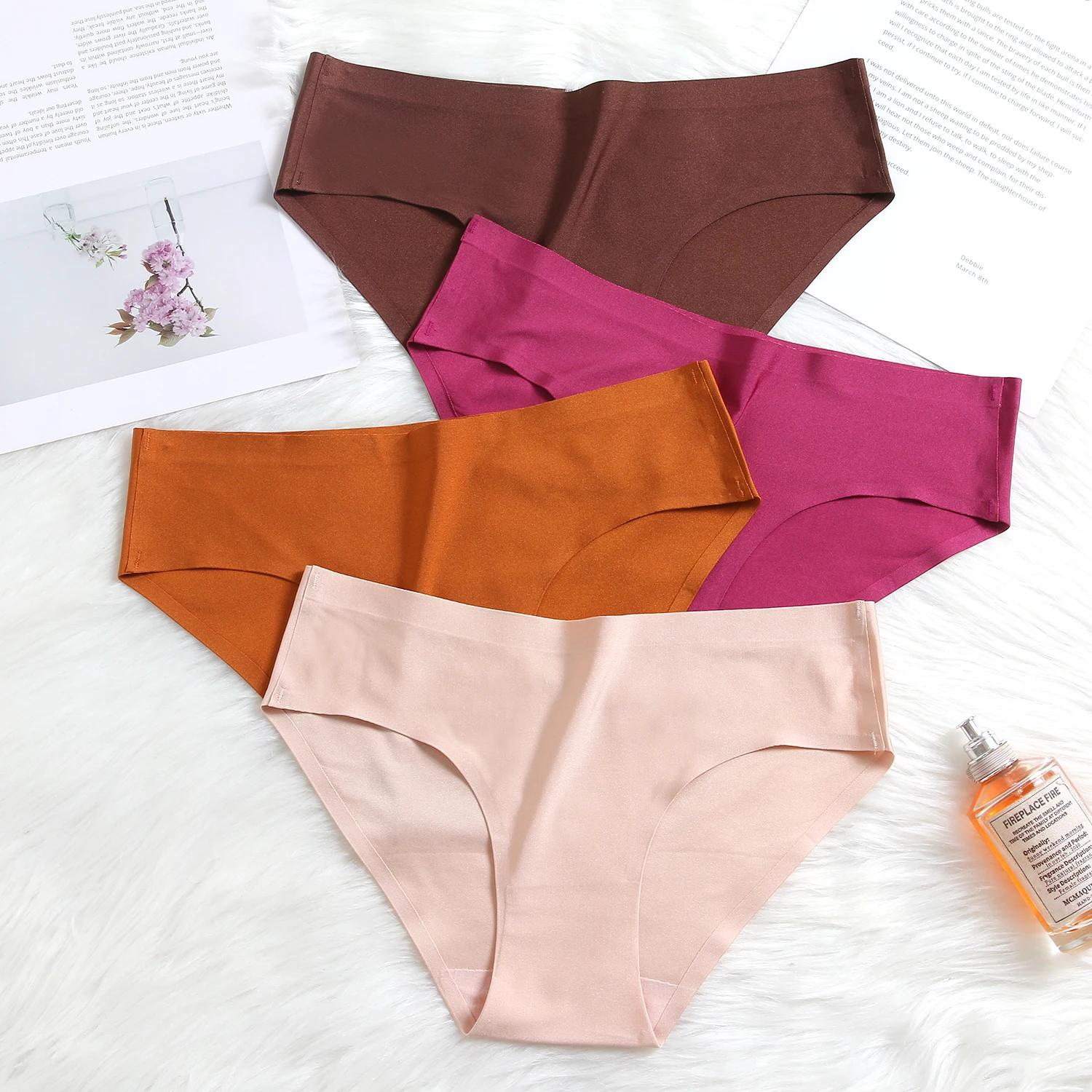 Culotte Femme Sexy Solide Sans Couture Sous-Vetements Féminins Taille Basse Élastique Slips Respirants Pour Dames Calecons Doux Lingerie Occasions Spéciales