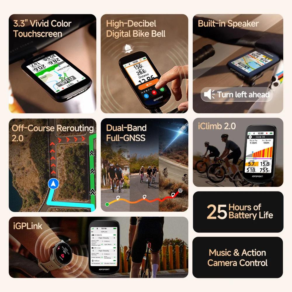 Ordinateur vélo GPS IGPSPORT BSC300 navigation mondiale capteurs sans fil cyclisme