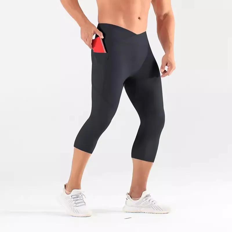 Pantacourt moulant sportif leggings genouillères pour course basket football entraînement polyvalent occasionnels femmes et hommes