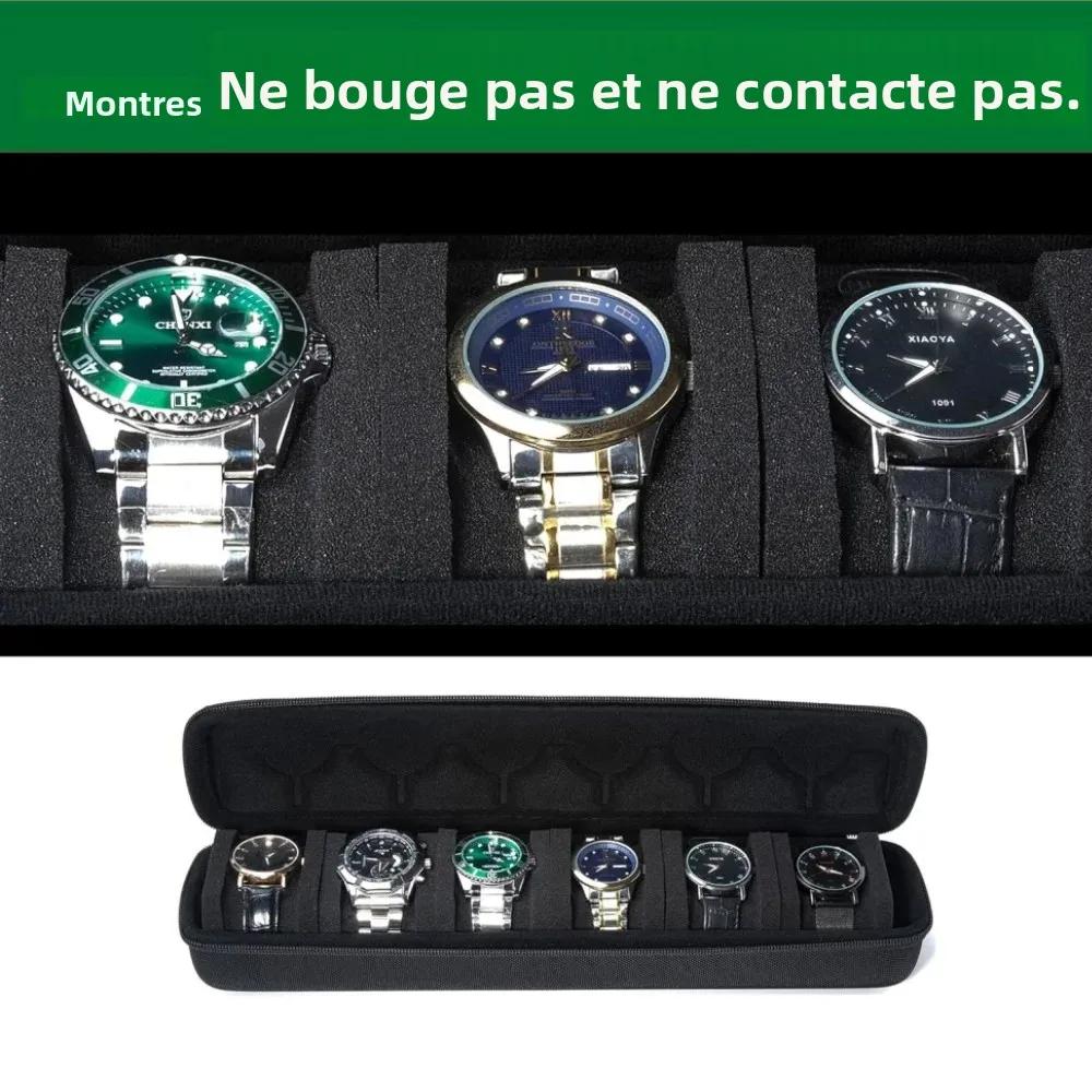 Boîte de rangement et présentoir pour montres, étui de voyage portable, organisateur de bureau pour les passionnés de montres, cadeau