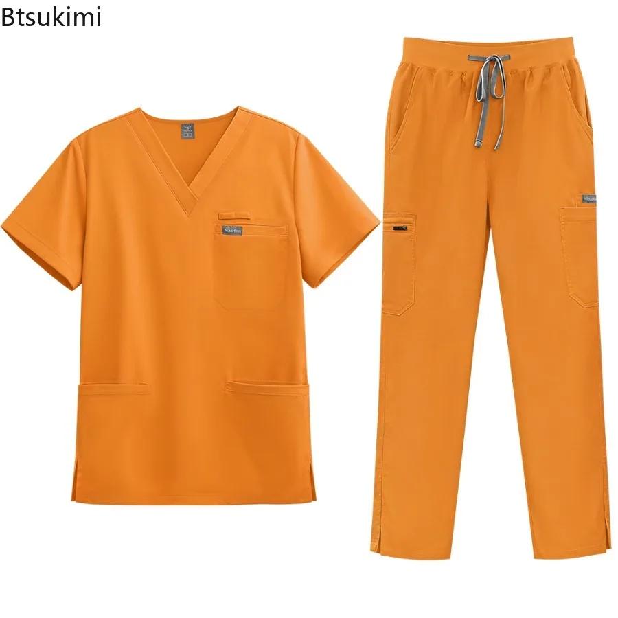 Vêtements de travail hospitaliers haut de gamme unisexes, blouses médicales chirurgicales, accessoires pour médecins et infirmières, tenues de travail pour la dentisterie, ensemble pour instituts de b