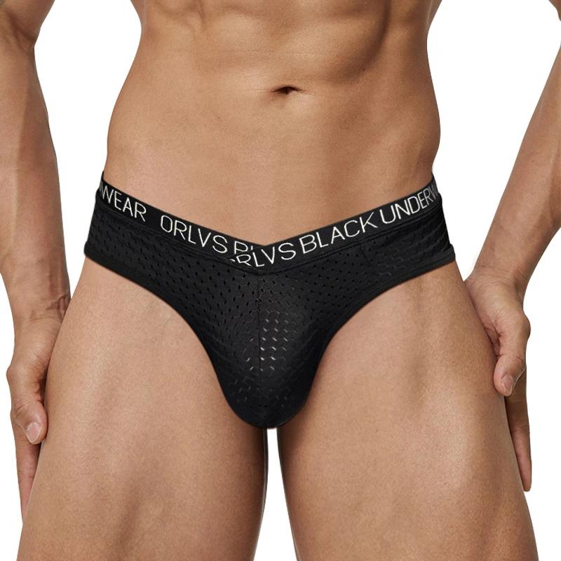 Sous-vêtements sexy en maille pour hommes, slips, poudres genci, culottes Sissy, tongs pour hommes, caleçons, zones de glissement, sous-vêtements masculins