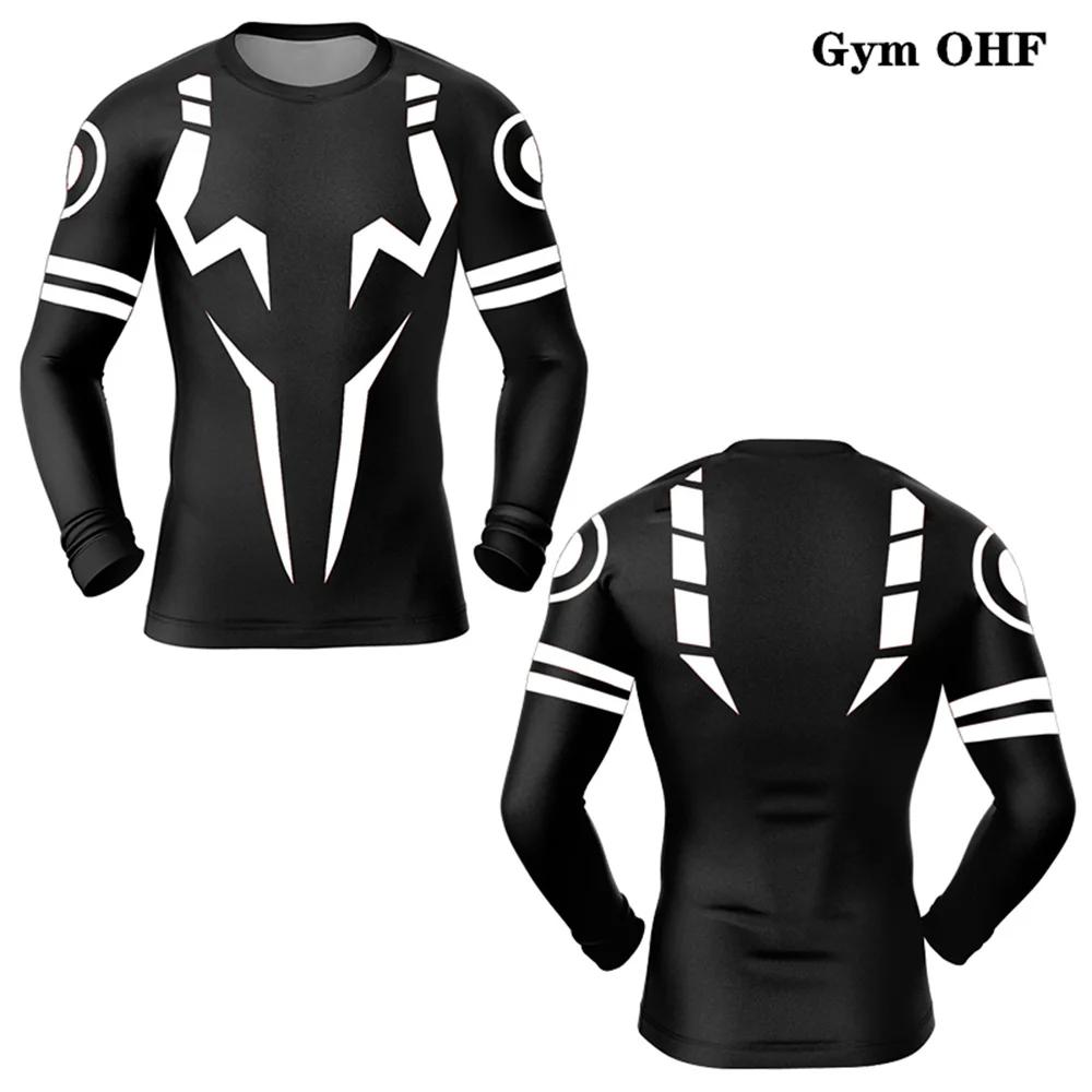 Chemise compression Jujutsu Kaisen impression 3D homme gym fitness course séchage rapide