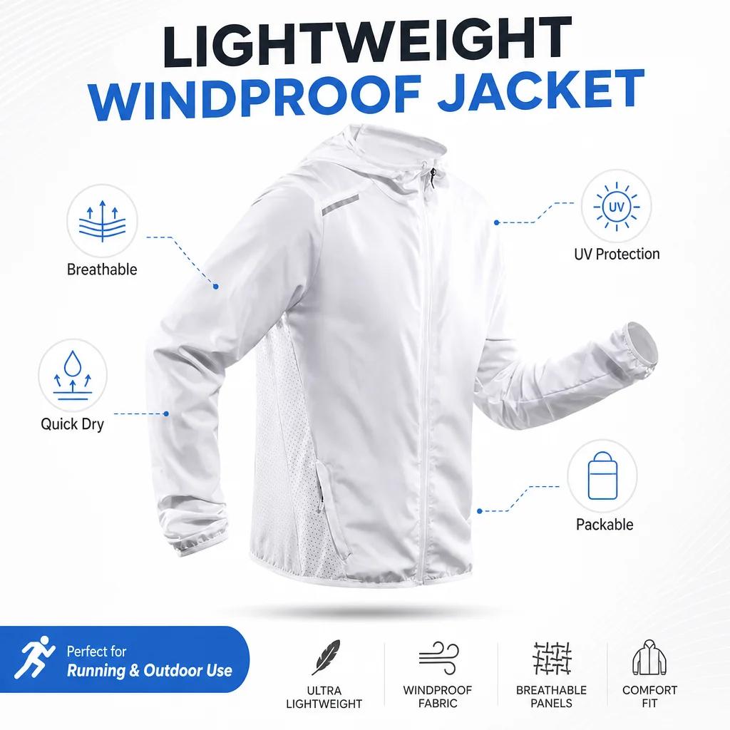 Veste de course automne 2025 réfléchissante à capuche pour hommes et femmes - Sport respirant