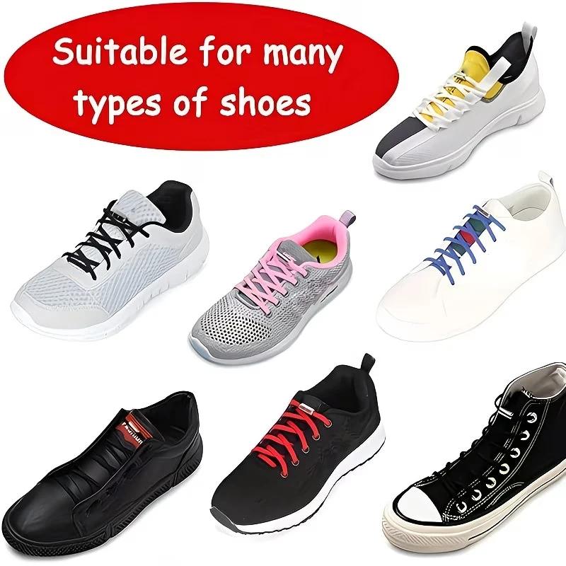 Lacets élastiques sans nœuds | Conception semi-circulaire avec fermeture métallique