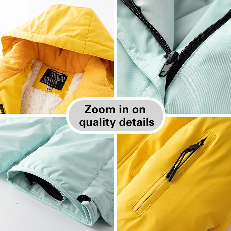 Combinaison de ski d'hiver pour enfants - Manteau épais coupe-vent imperméable neige garçons filles