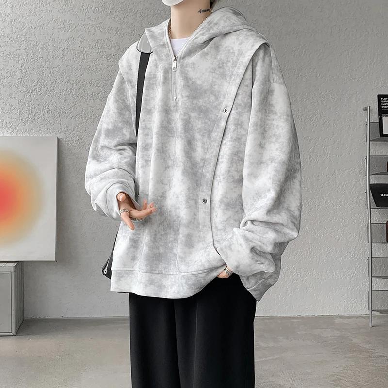 M-XXXXXL grande taille sweats à capuche de travail pour hommes décontracté Streetwear sweat à capuche imprimé sweat-shirt vêtements de travail 1/4 fermeture éclair automne printemps vêtements