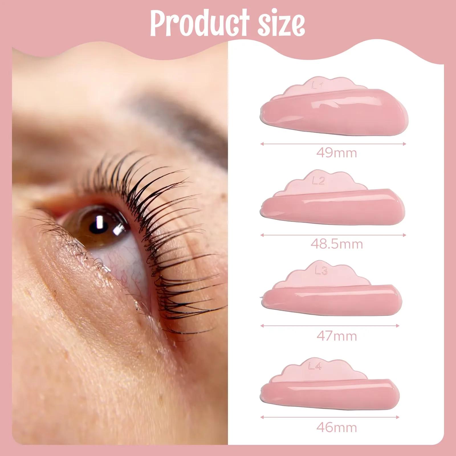 Libeauty nouveau 4 paires de colle gratuite Silicone cils Perm tige bouclier