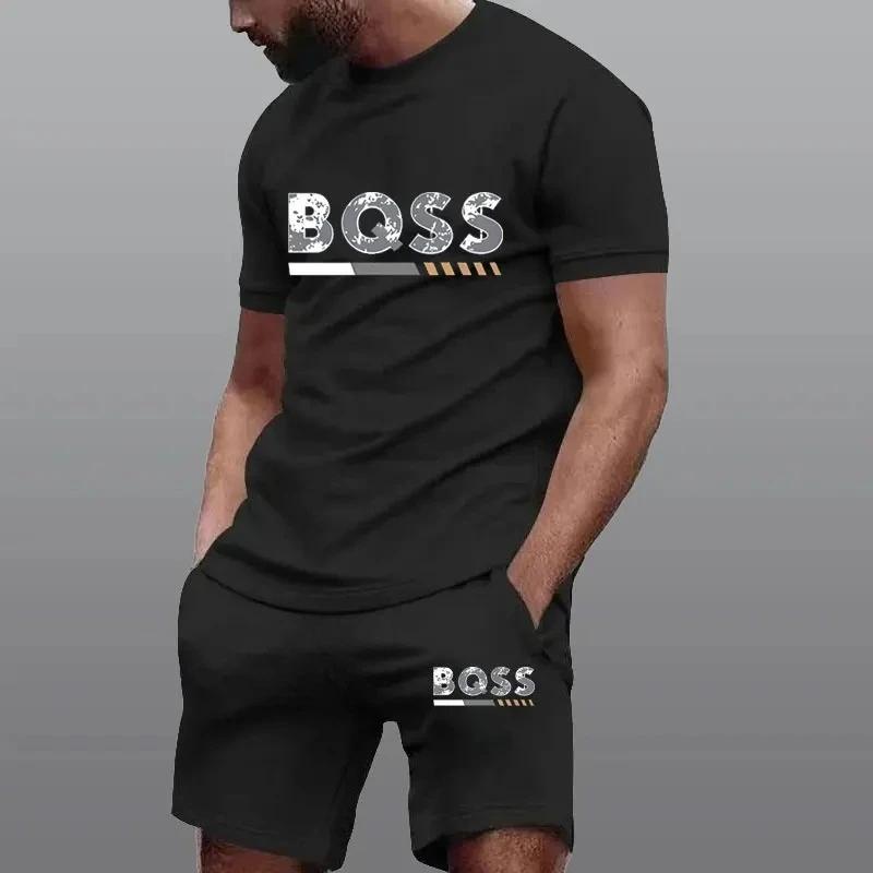 Vêtements de sport d'été pour hommes, ensemble deux pièces, mode, fitness, course à pied, décontracté, séchage rapide, ensemble short à manches courtes, vêtements pour hommes