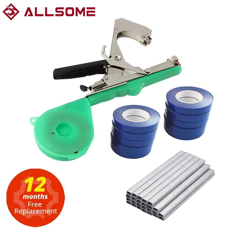 ALLSOME Machine à attacher les plantes de jardin Tapetool Tapener + 10 rouleaux de ruban adhésif pour légumes raisin tom