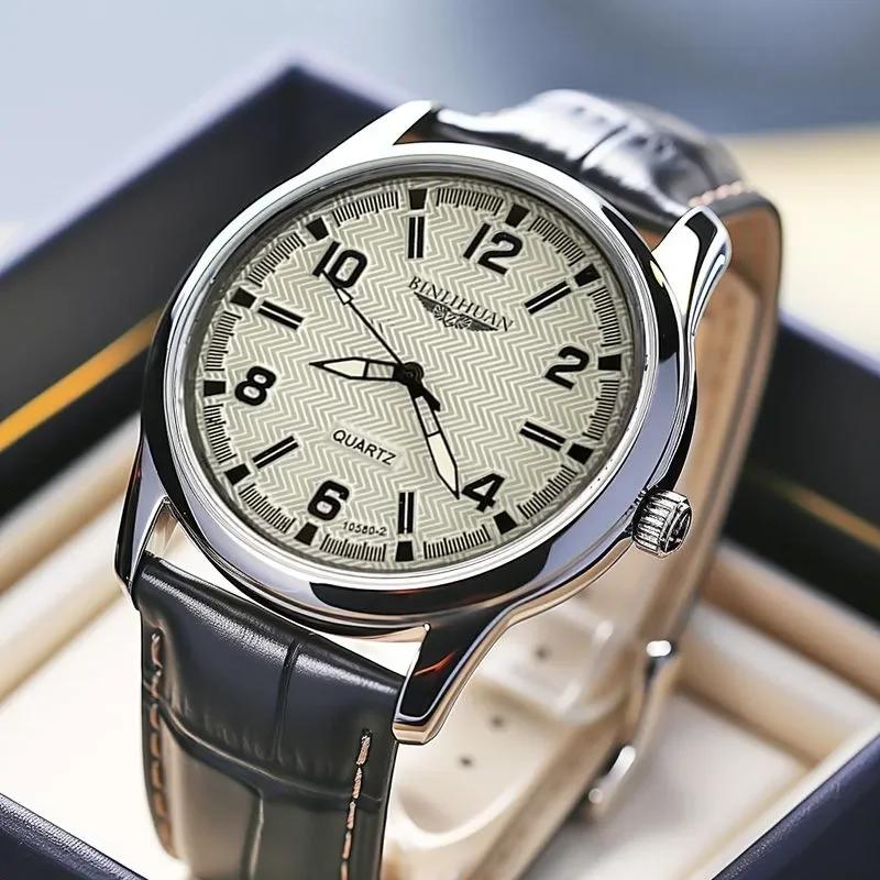 Top marque homme montre-bracelet de luxe affaires étanche hommes montre pour hommes Quartz horloge en cuir hommes montres reloj + boîte hommes cadeau