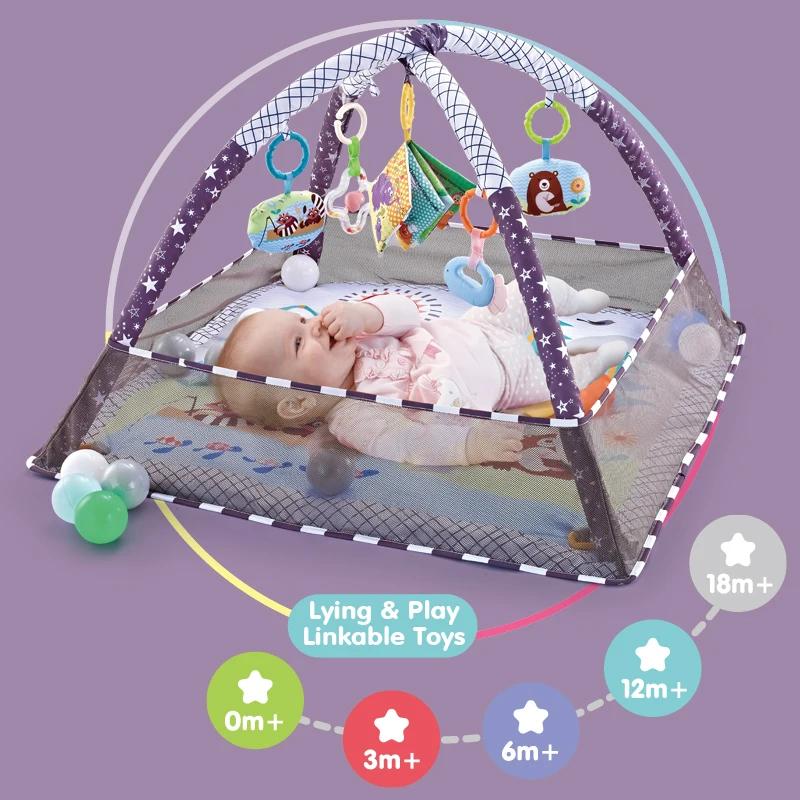 Tapis d'éveil multifonctionnel pour enfants, tapis éducatif, tapis de jeu pour bébés, tapis d'activités pour enfants, jouets de gym pour bébés, cadeau