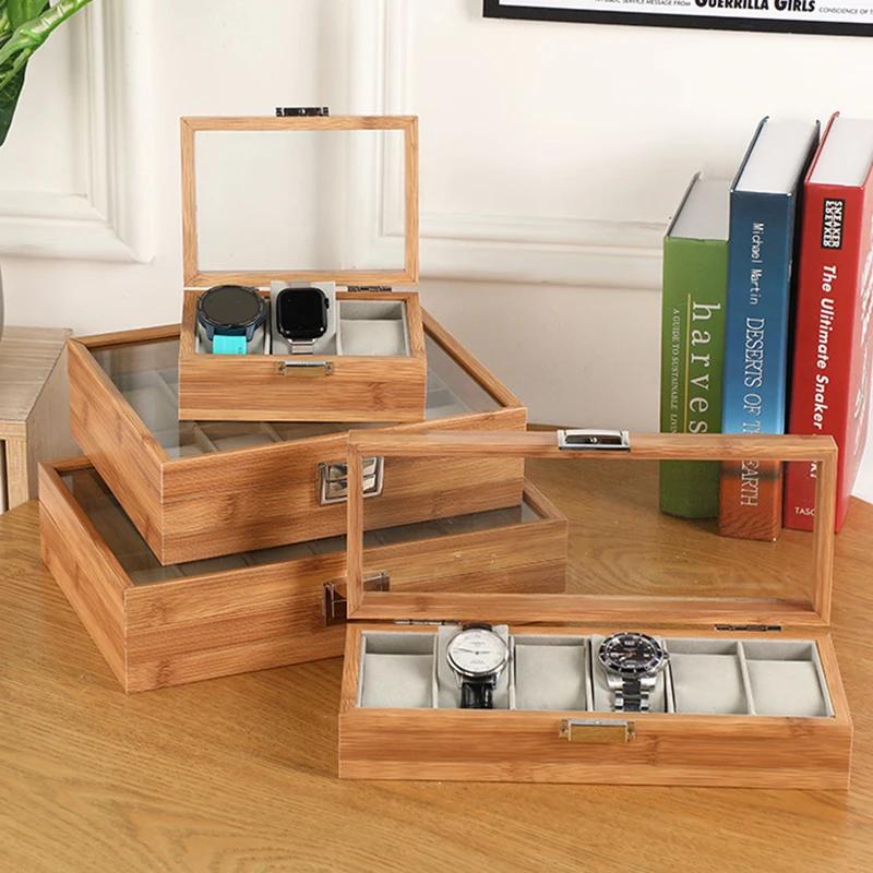 Boîte de rangement de montre en bois, boîte de rangement moderne Vintage, montres-bracelets, accessoires, boîtes de montre, boîtes d'exposition avec oreillers