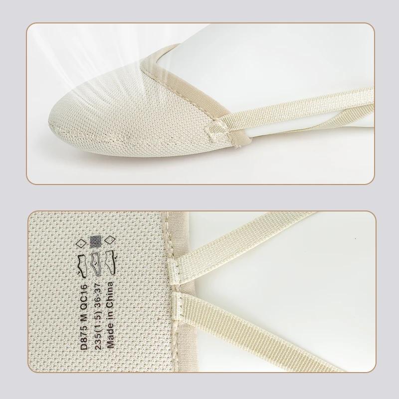 Chaussures gymnastique artistique femme demi-pied daim semelle plate ballet abrasion