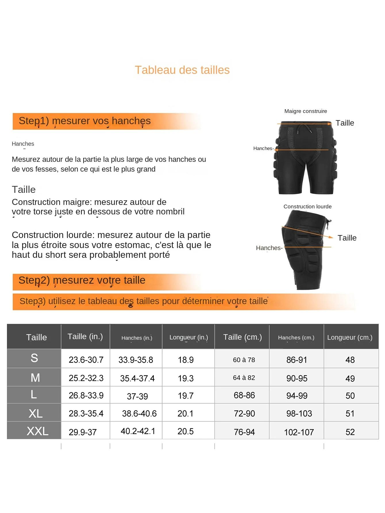 Short de compression AVIVOR avec protection 3D pour hanches et fesses rembourrées pour snowboard et ski sécurité confortabilité adapté à la morphologie
