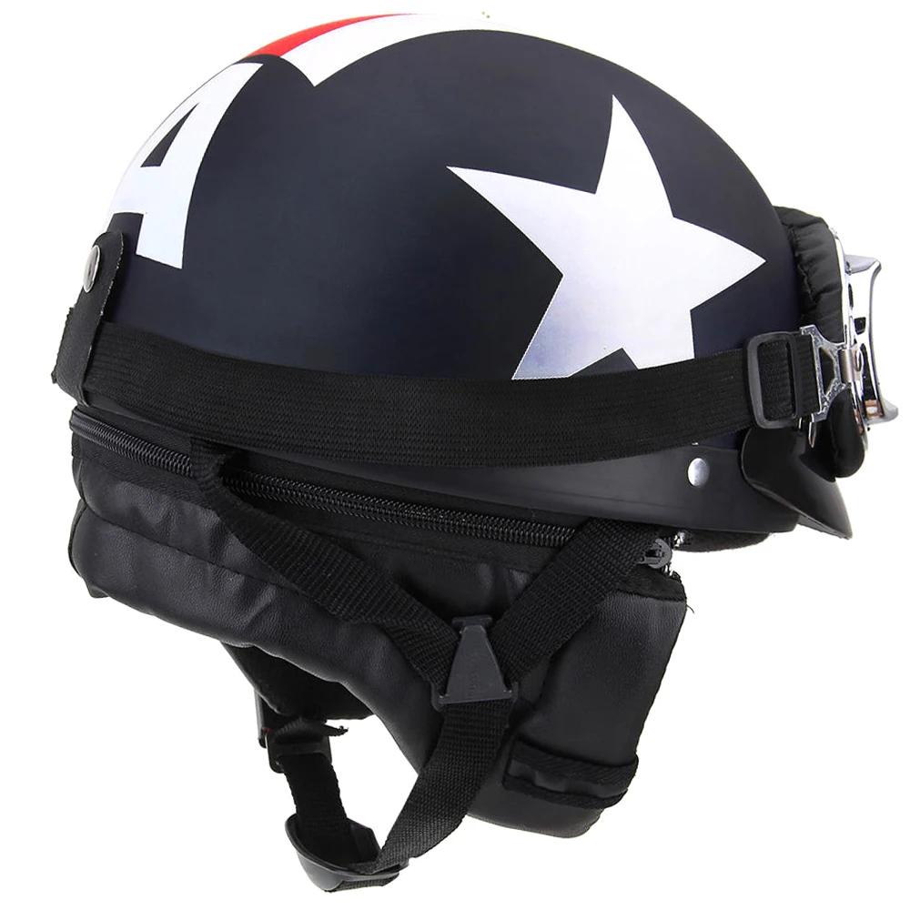 Casque de Moto demi-visage rétro Vintage Style Moto Casco Capacete casque de Moto avec visière lunettes UV Motocross Moto