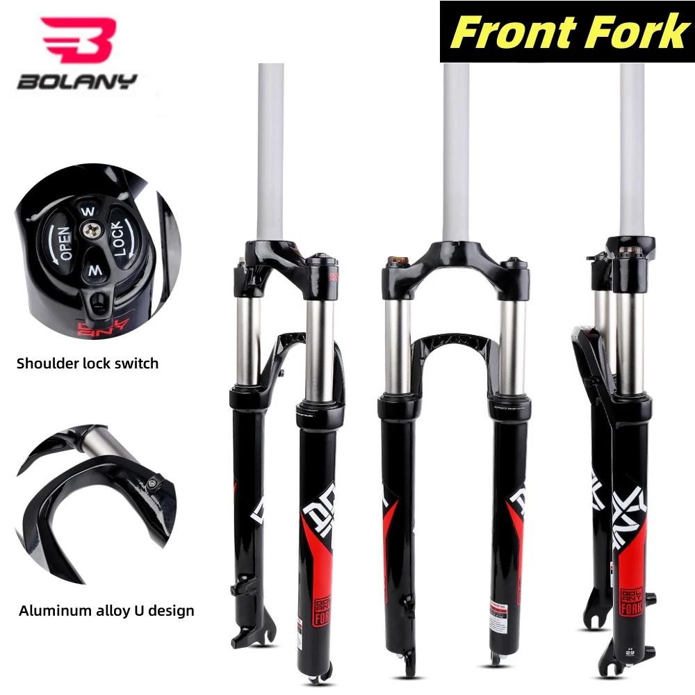 Fourche de vélo Bolany 26/27.5/29" en alliage d'aluminium, fourche à suspension FKM001, tube droit, fourche mécanique, débattement de 105 mm, amortisseur