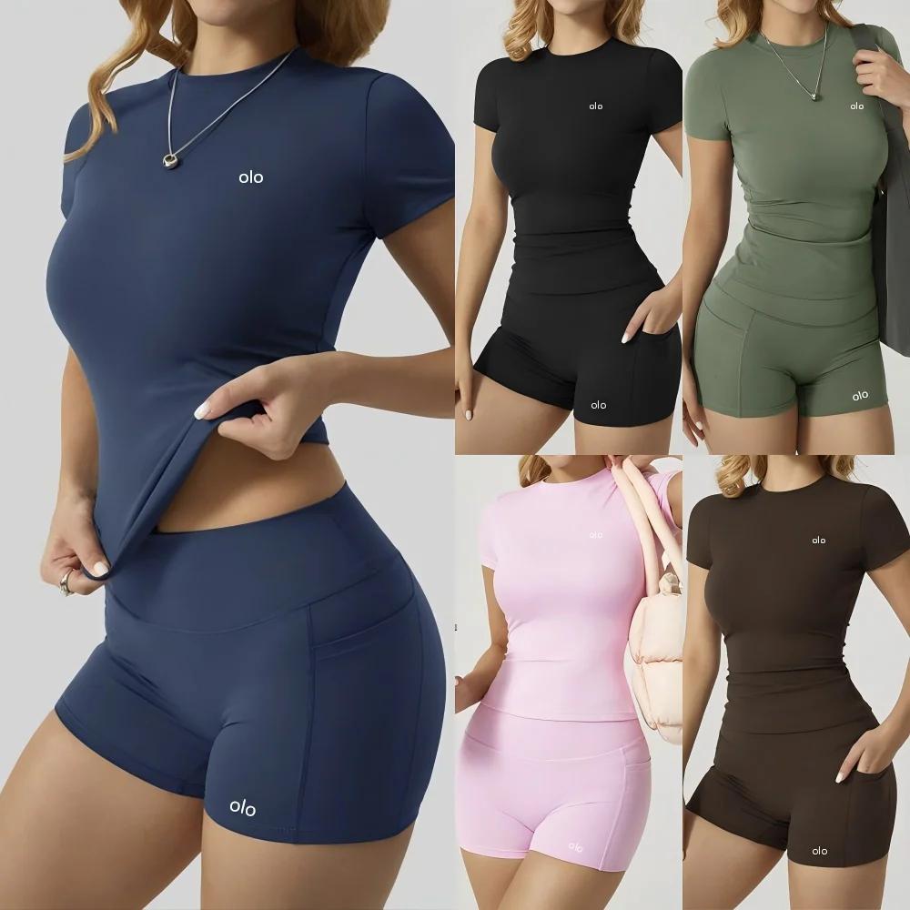 Nouvelle collection 2026 de vêtements de sport et de fitness - Haut moulant, short rehausseur de fessiers, vêtements de yoga effet seconde peau, ensemble deux pièces - Ensemble de sport et yoga pour f