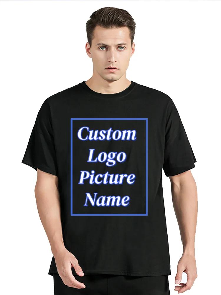 T-shirt personnalisé pour hommes T-shirt en coton chemise personnalisée faites votre conception Logo texte hommes femmes concevoir votre cadeau T-shirt cadeau