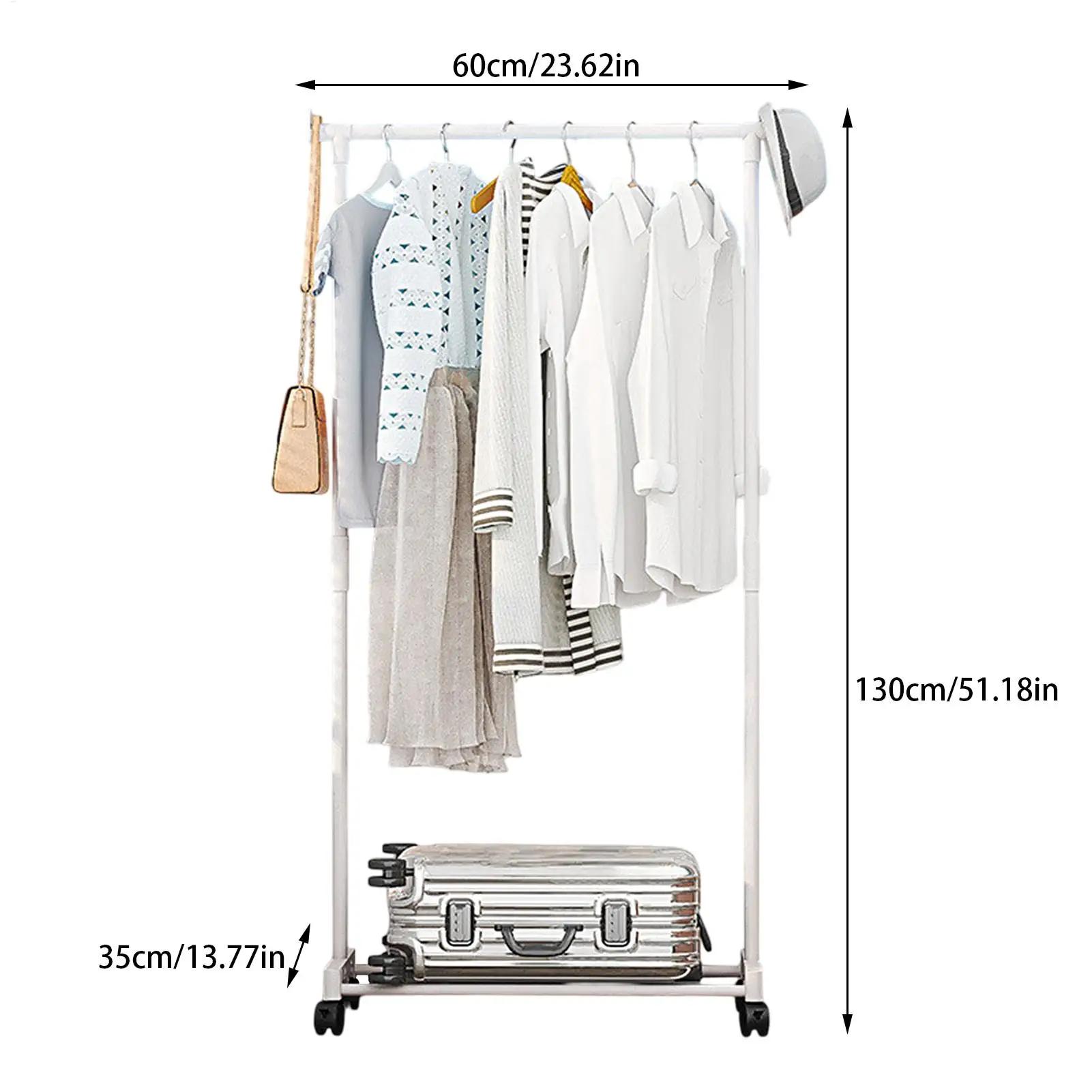 Porte-vêtements robuste pour rangement saisonnier avec étagère inférieure, sur roulettes, pour placard, entrée, salon