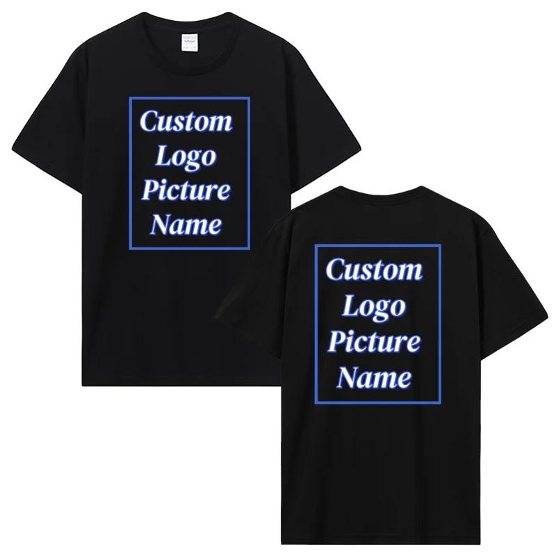 T-shirt personnalisé pour hommes T-shirt en coton chemise personnalisée faites votre conception Logo texte hommes femmes concevoir votre cadeau T-shirt cadeau