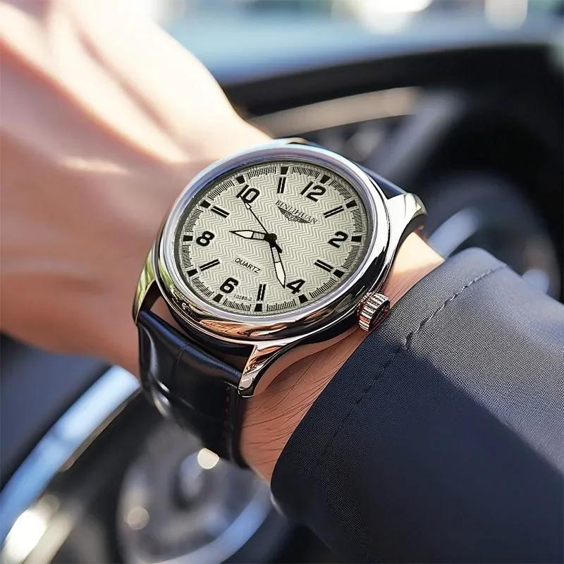 Top marque homme montre-bracelet de luxe affaires étanche hommes montre pour hommes Quartz horloge en cuir hommes montres reloj + boîte hommes cadeau