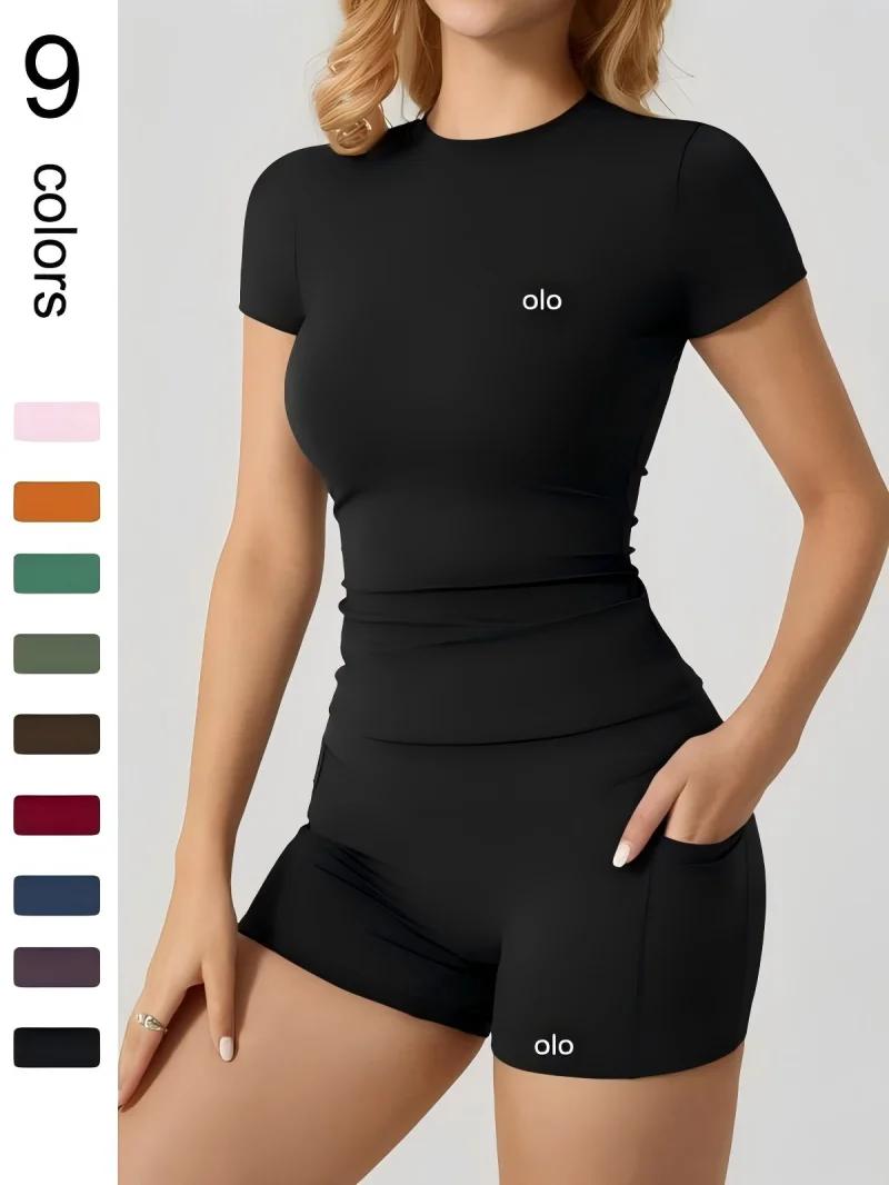 Nouvelle collection 2026 de vêtements de sport et de fitness - Haut moulant, short rehausseur de fessiers, vêtements de yoga effet seconde peau, ensemble deux pièces - Ensemble de sport et yoga pour f