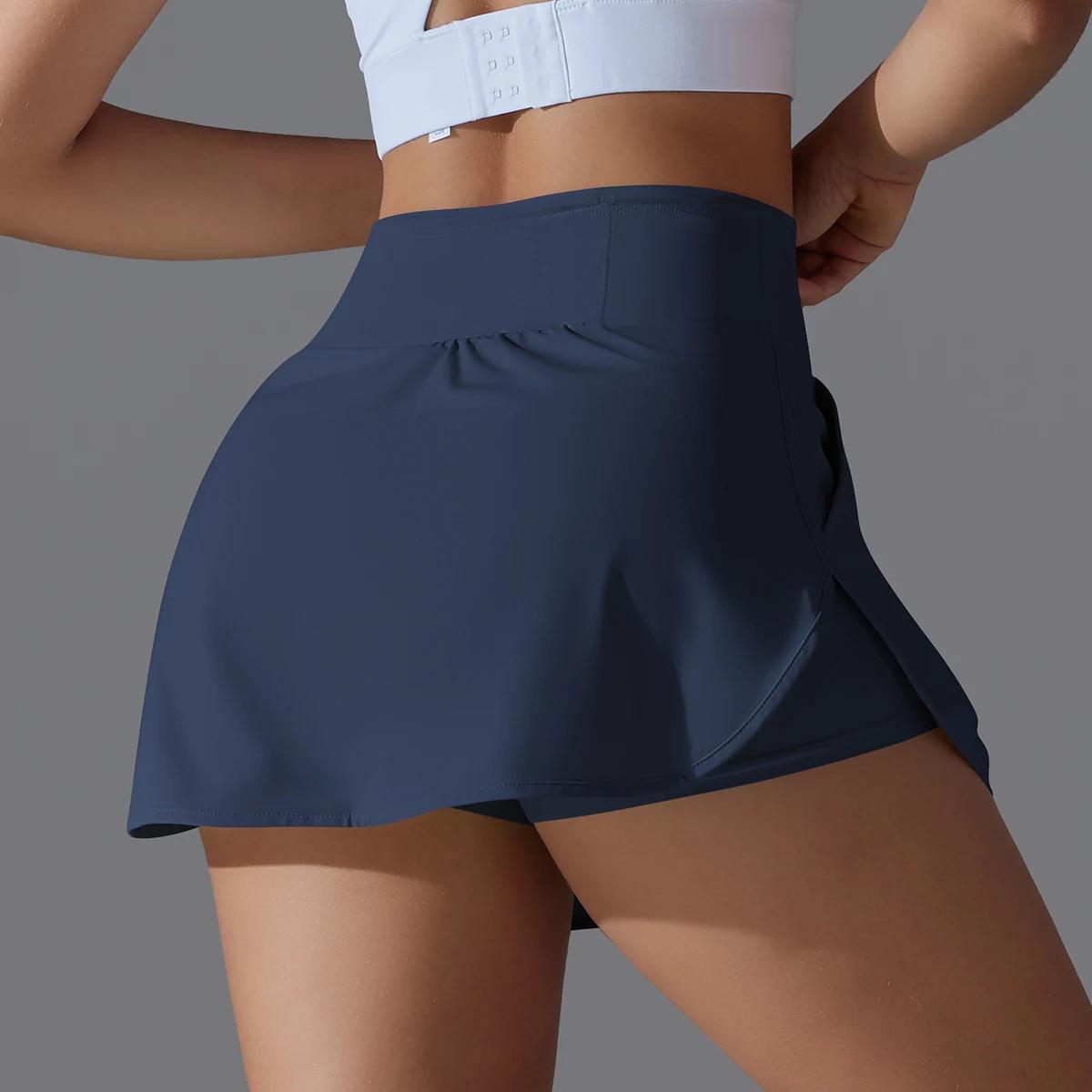 Jupe de yoga sport plein air - Tennis badminton - Taille haute respirante - Fitness athlétique courte