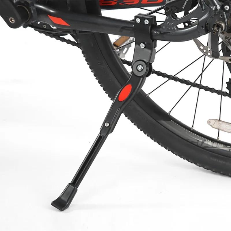 Béquille de vélo, support de vélo réglable en aluminium, béquille latérale à montage arrière, compatible avec les vélos de 20 à 27,5 pouces (noir)