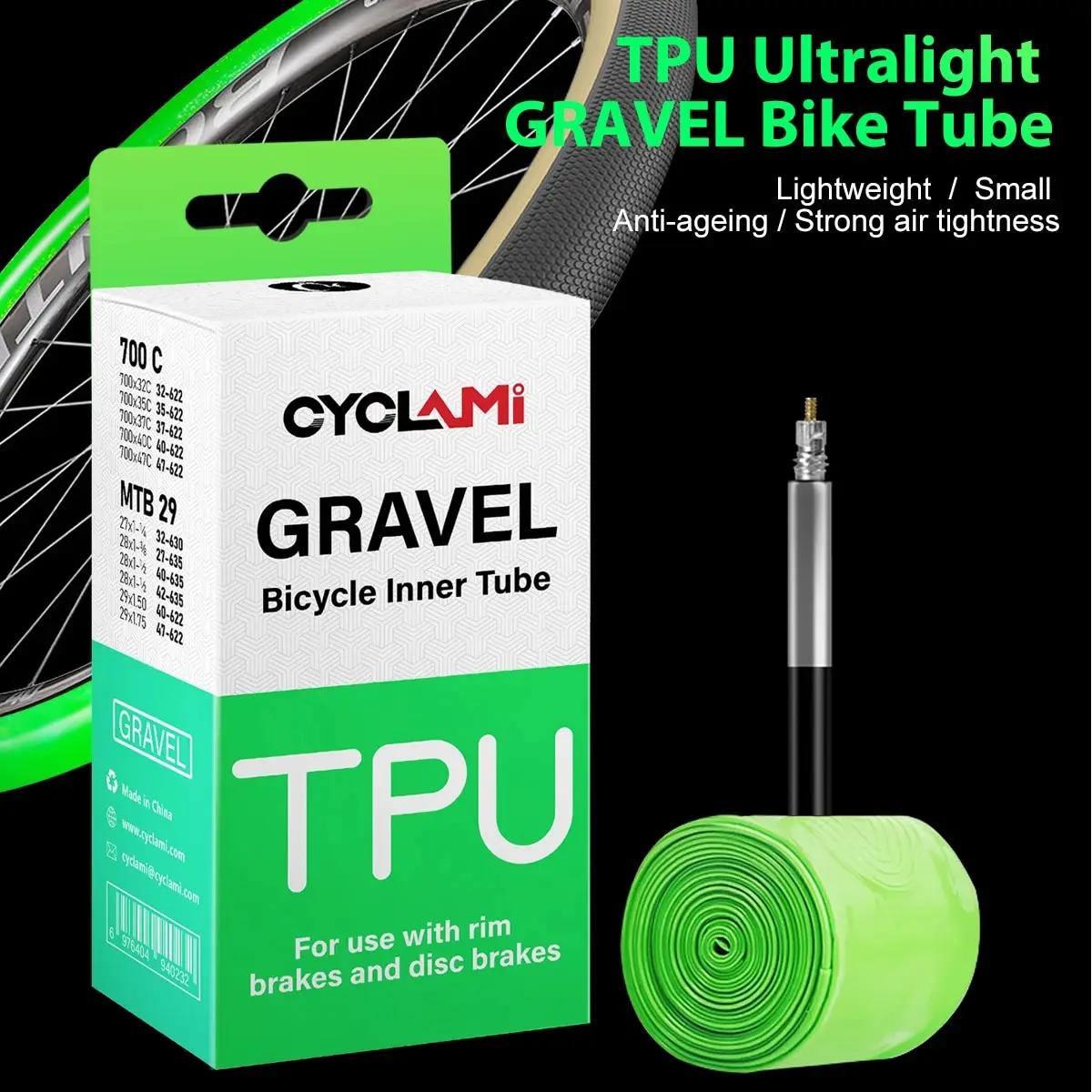 CYCLAMI ultraléger route vtt 29 vélo TPU chambre à air pneu français Valve FV 45mm pour gravier 700C 32C 35C 37C 40C 47C Super léger