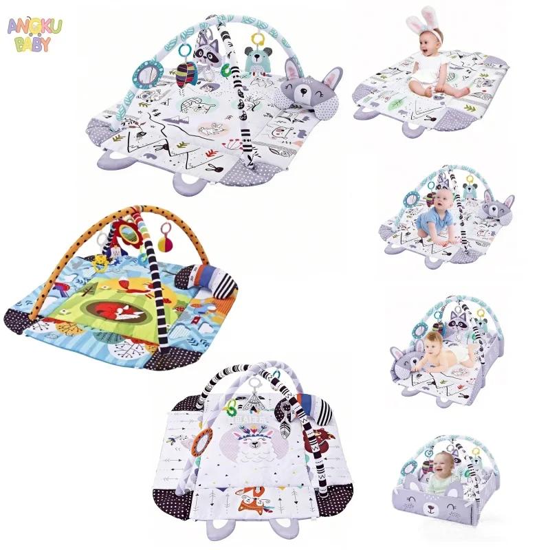 Tapis de jeu pour bébé 4 en 1 avec jouets détachables pour le développement du bébé, gymnase éducatif pour bébés, facile à installer et à nettoyer, tapis pour bébés