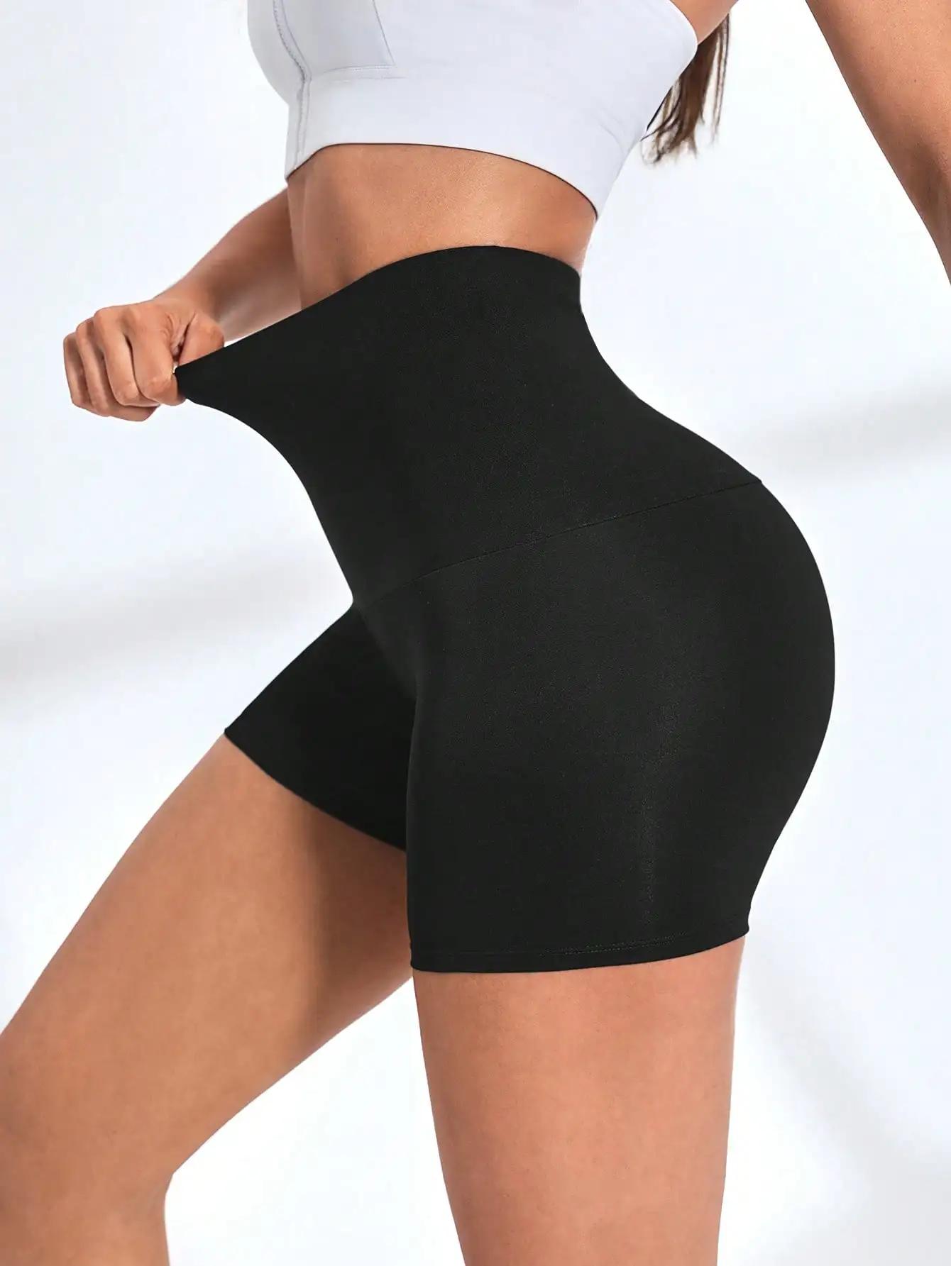Short de sauna taille haute femme - Pantalon yoga fitness respirant pour vélo et course rapide