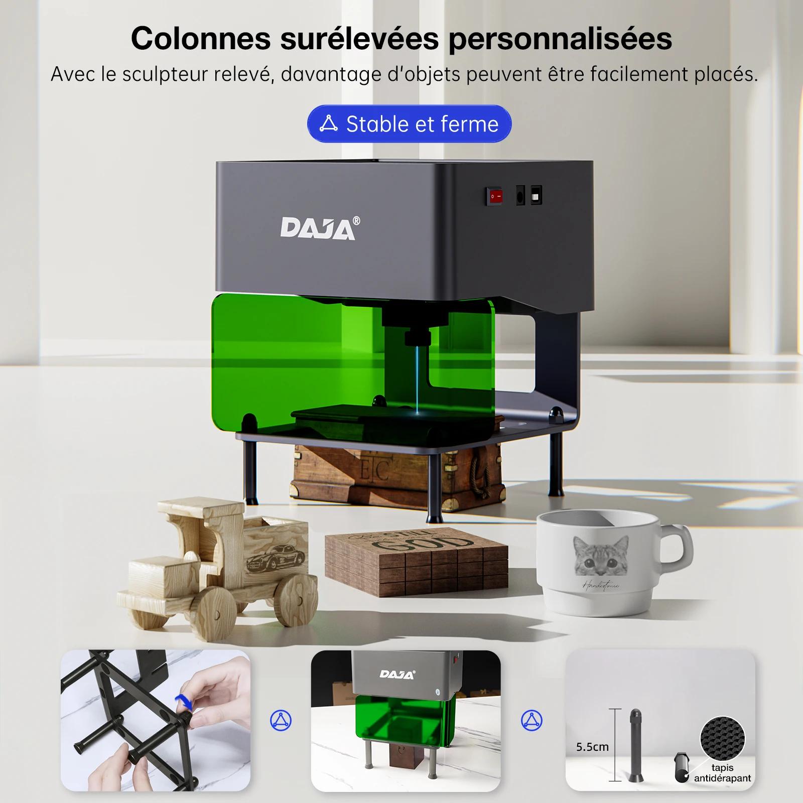 DAJA DJ6 Mini graveur Laser Portable bricolage Bluetooth Machine peint chien étiquette papier cuir en bois plastique Log