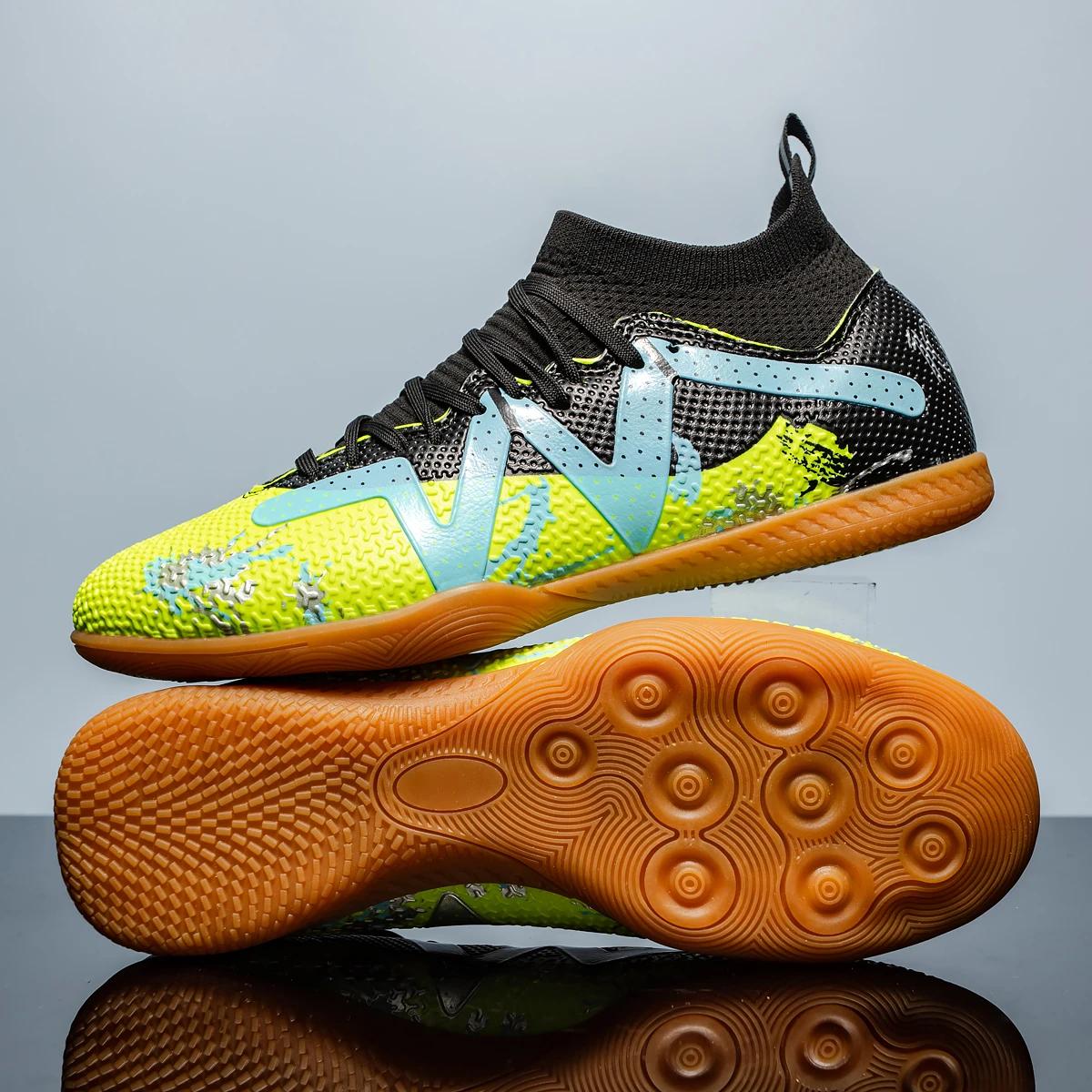 Chaussures football hommes fond plat - Entraînement confortable antidérapant durable adultes adolescents