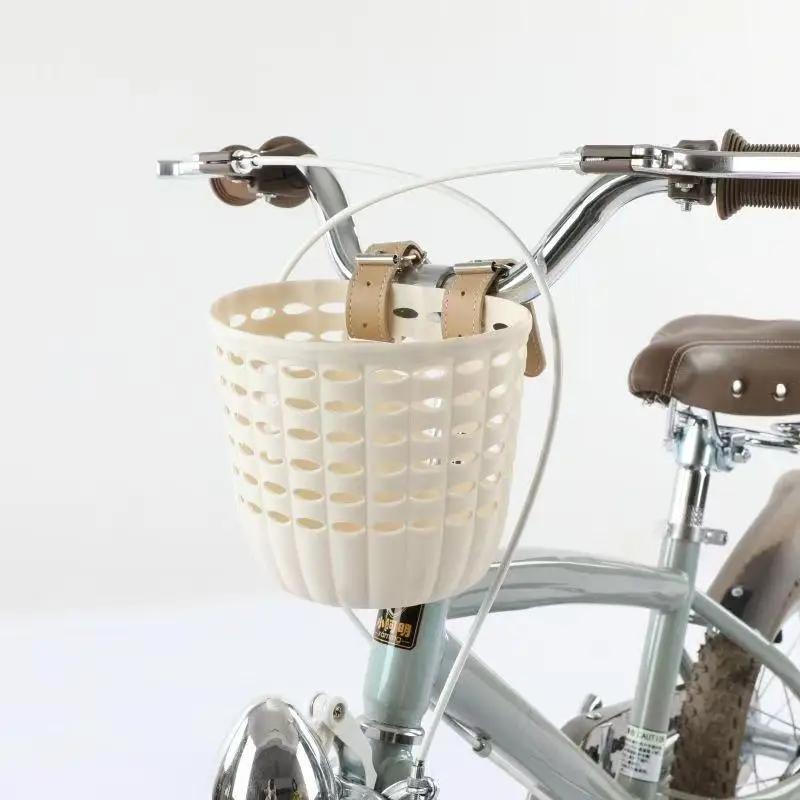 Panier de vélo pour enfants, panier de rangement durable avec sangles réglables en PU, panier de guidon pour enfants, filles, cyclisme en plein air, tout-petits