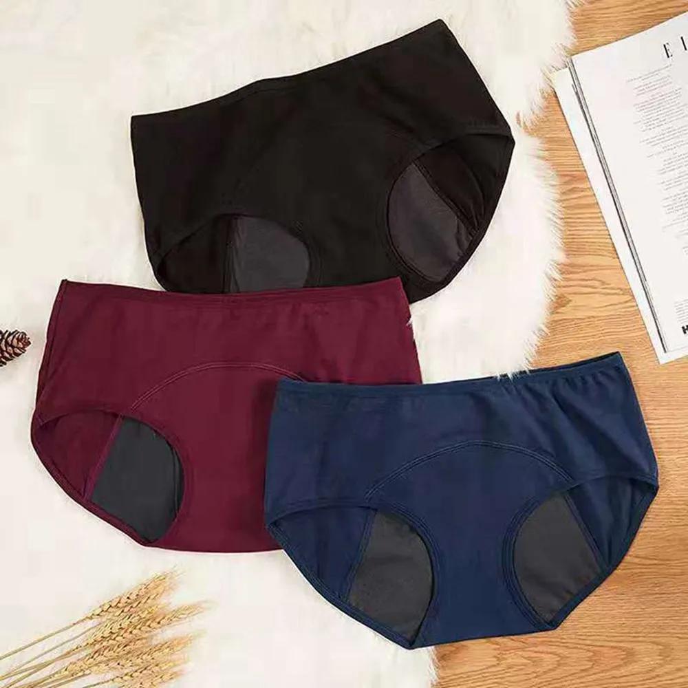 Culotte menstruelle très abondante pour femme, slip respirant en coton, taille basse, sous-vêtements physiologiques pour femmes