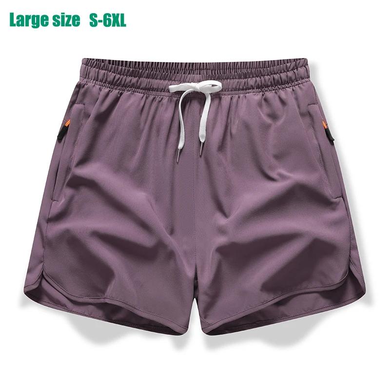 Shorts sport 3/4 pour hommes en soie glacée - Pantalons amples absorbants pour le running et le fitness