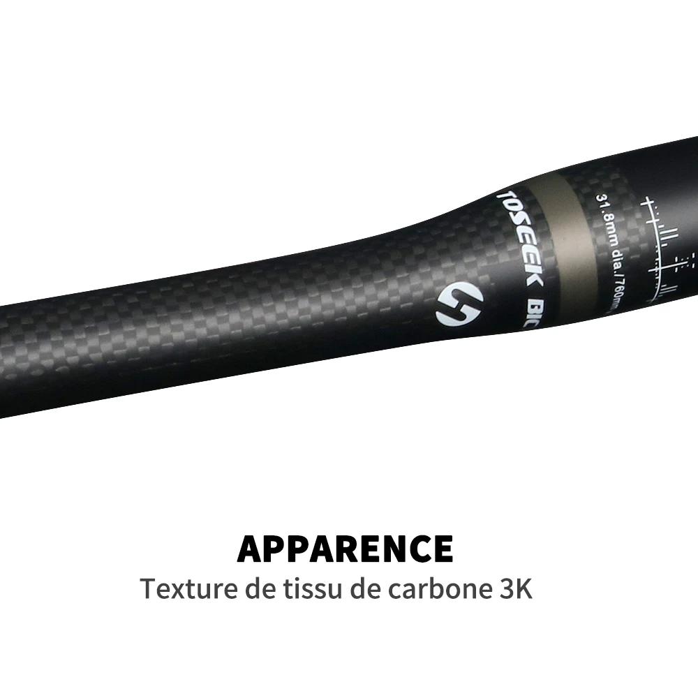 TOSEEK – guidon plat ou montant en carbone pour vtt