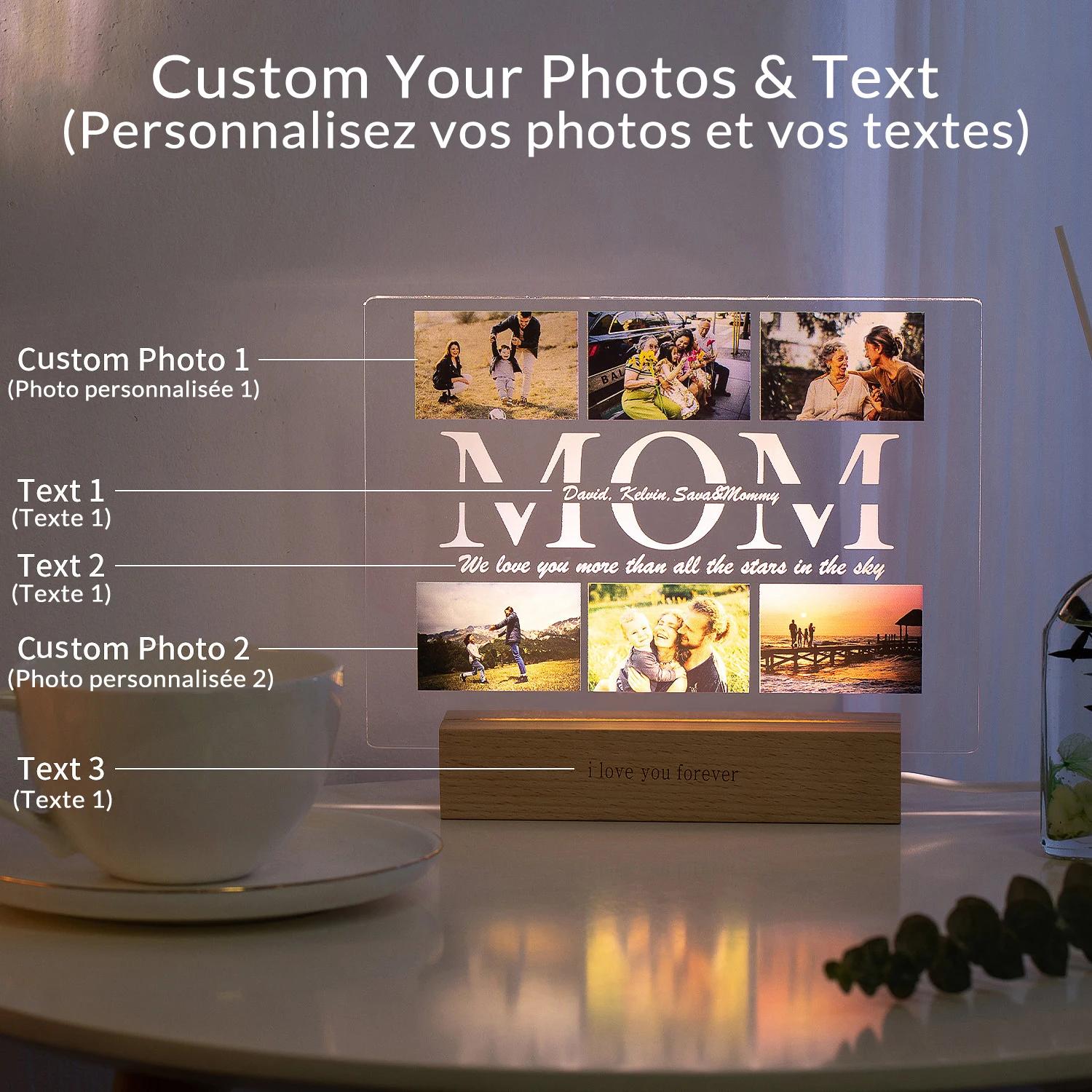 Lampe Acrylique Personnalisée avec Photo et Texte