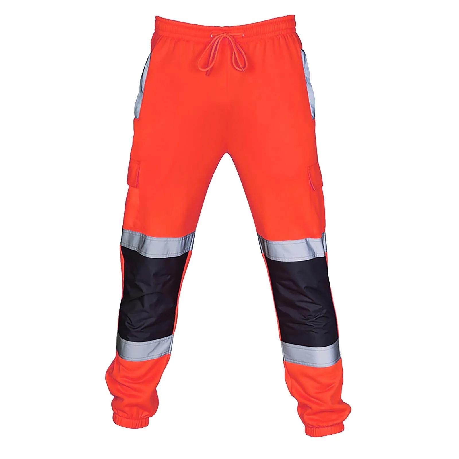 Vêtements de travail de sécurité pour hommes, pantalons décontractés pour le travail routier, pantalons à bandes de coulée haute, salopette haute visibilité, joggeurs, vêtements de travail, nouveau