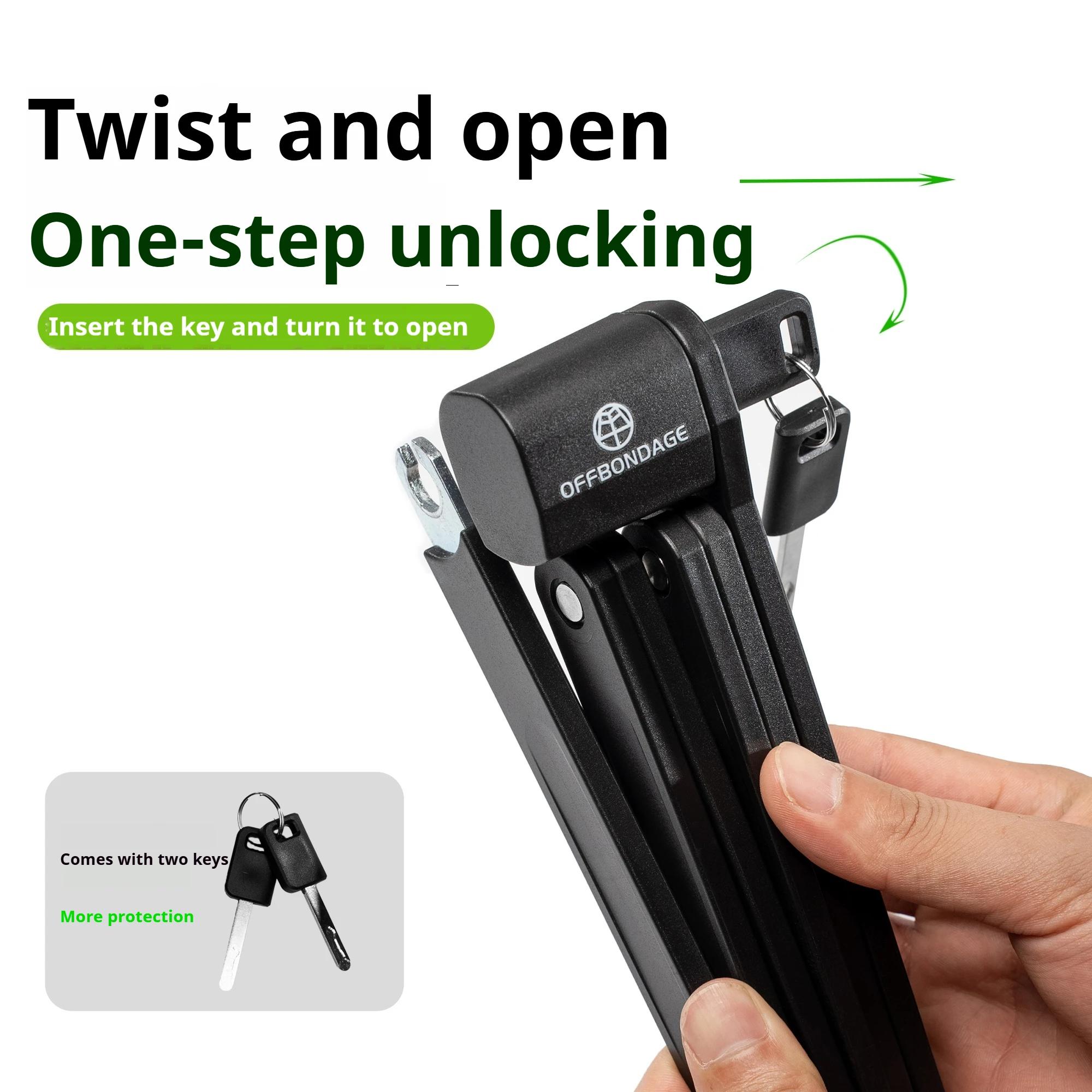 Antivol pliable OFFBONDAGE pour vélo, VTT, vélo de route, trottinette et vélo électrique – Haute sécurité antivol – Accessoires pour vélo