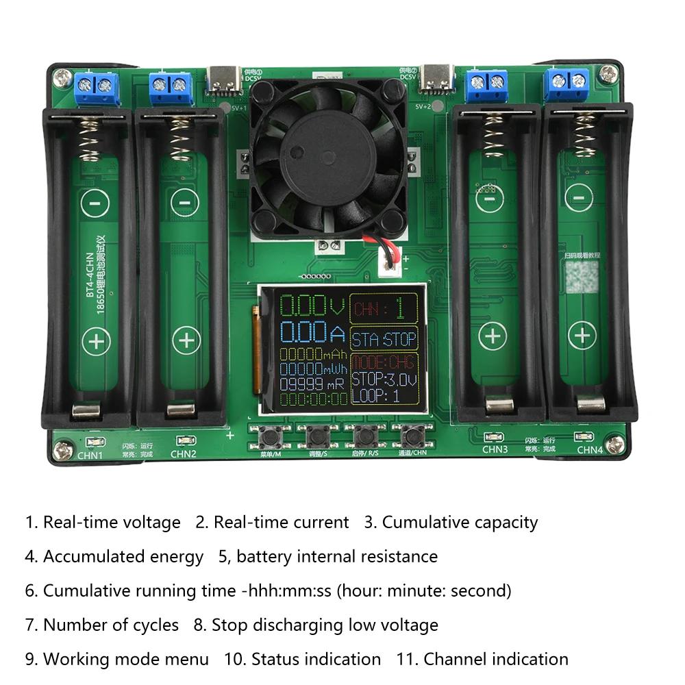 Testeur de capacité de batterie avec écran LCD 2Ch 4CH MAh MWh