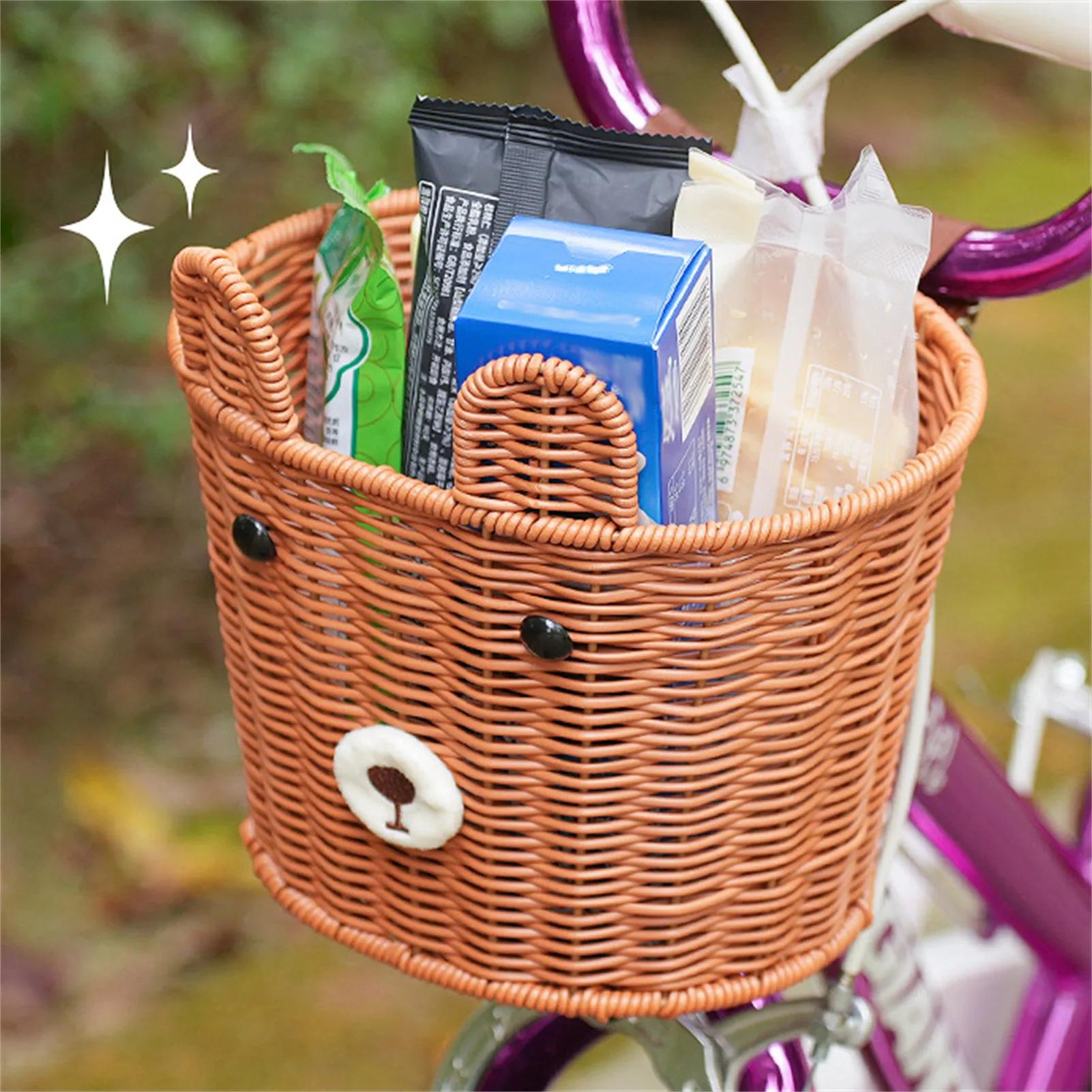 Panier avant de vélo tressé vintage pour vélo d'équilibre