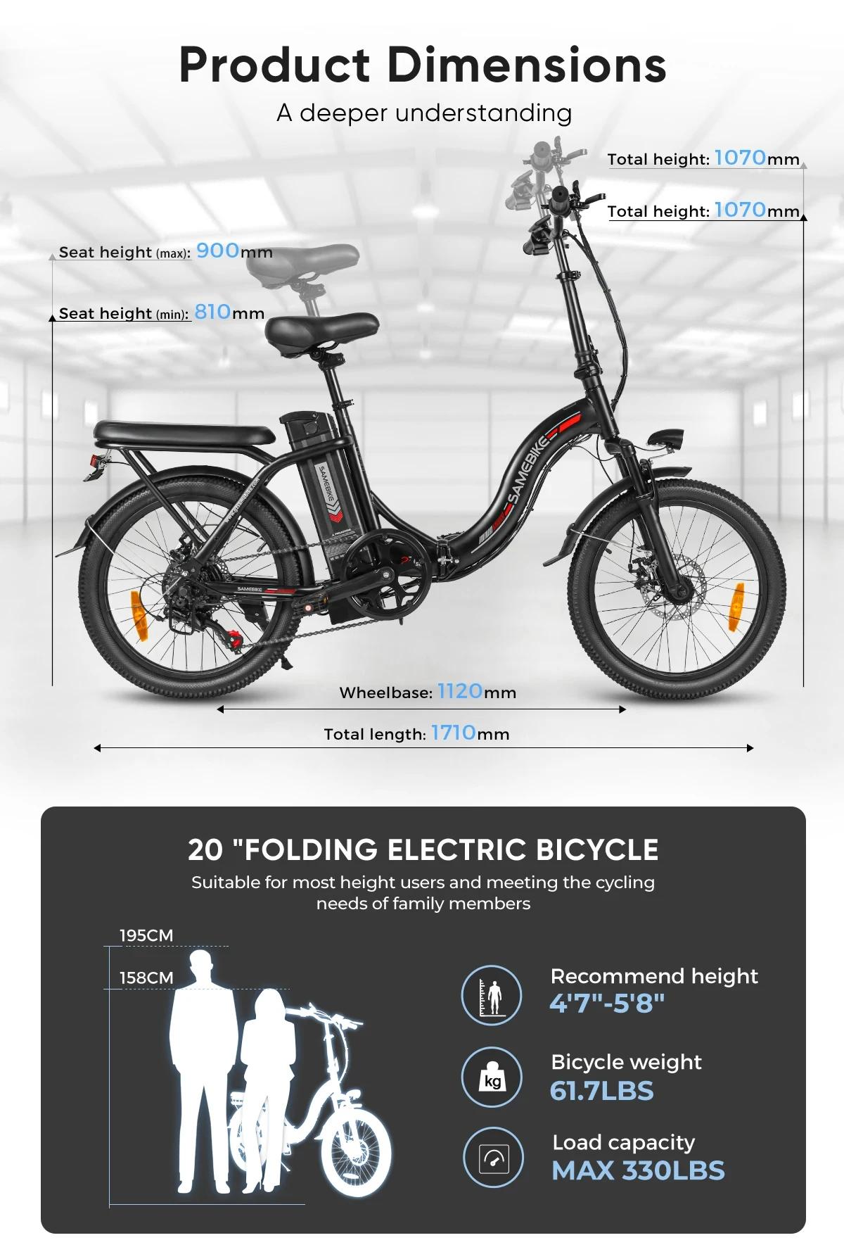 Vélo électrique de style pliable léger 350W36V12AH batterie montagne e-bike 20 pouces gros pneu ville voyage vélo électrique adulte