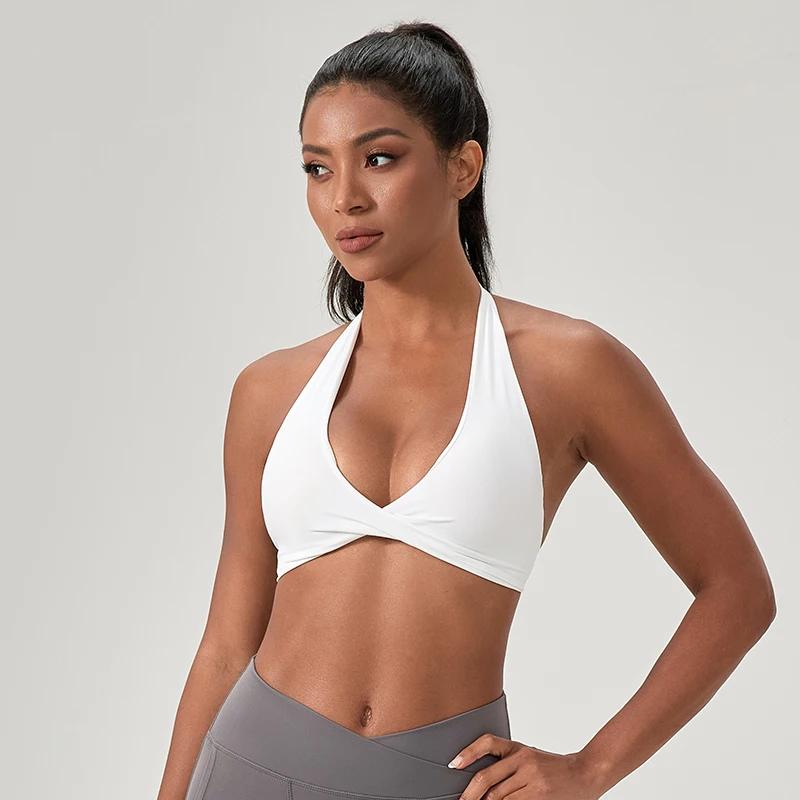Soutien-gorge de sport yoga femme licou élégant - Soutien optimal course fitness et gymnastique sexy