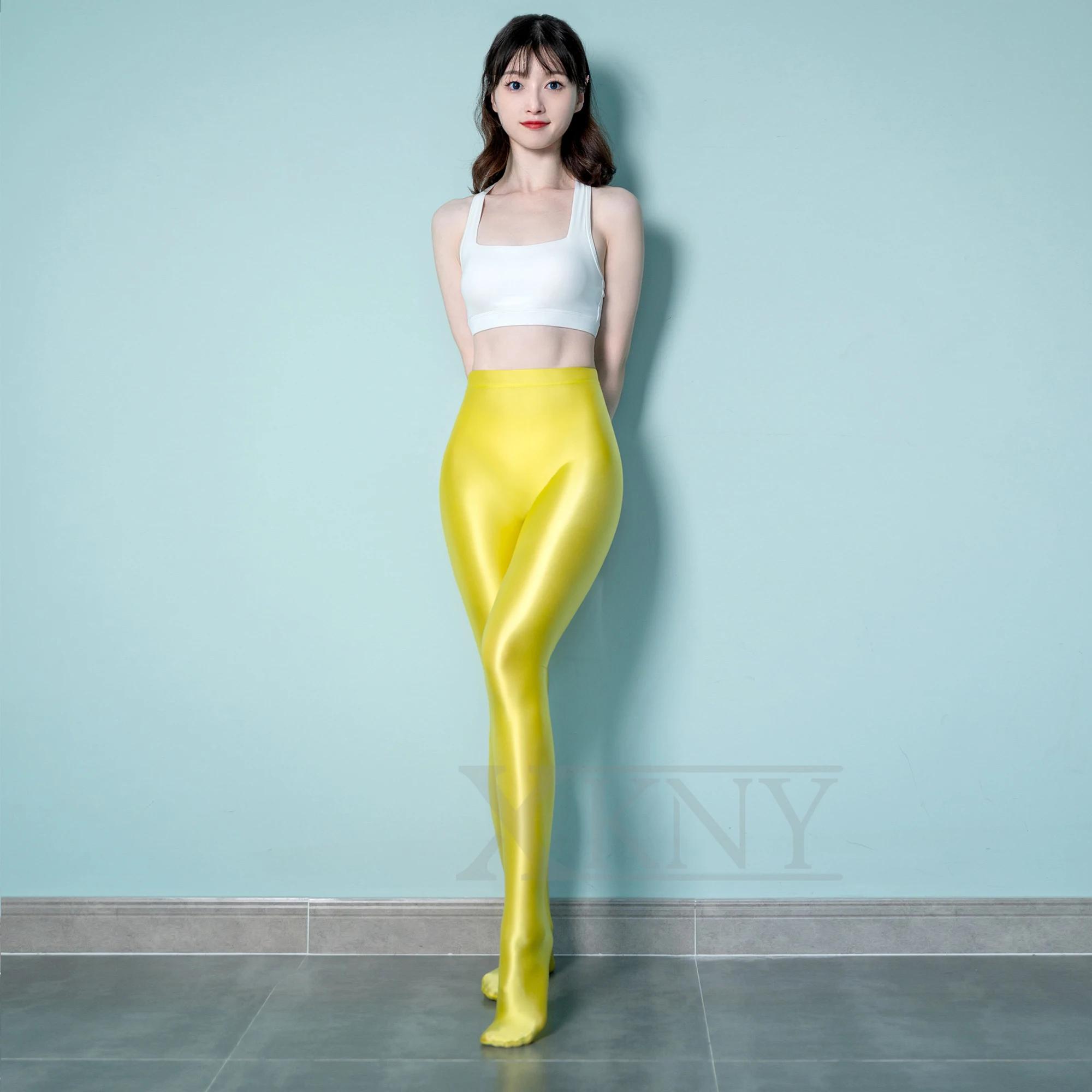 Legging satin brillant XClocKNYoung - Yoga musculation sans couture - Soie lisse une pièce