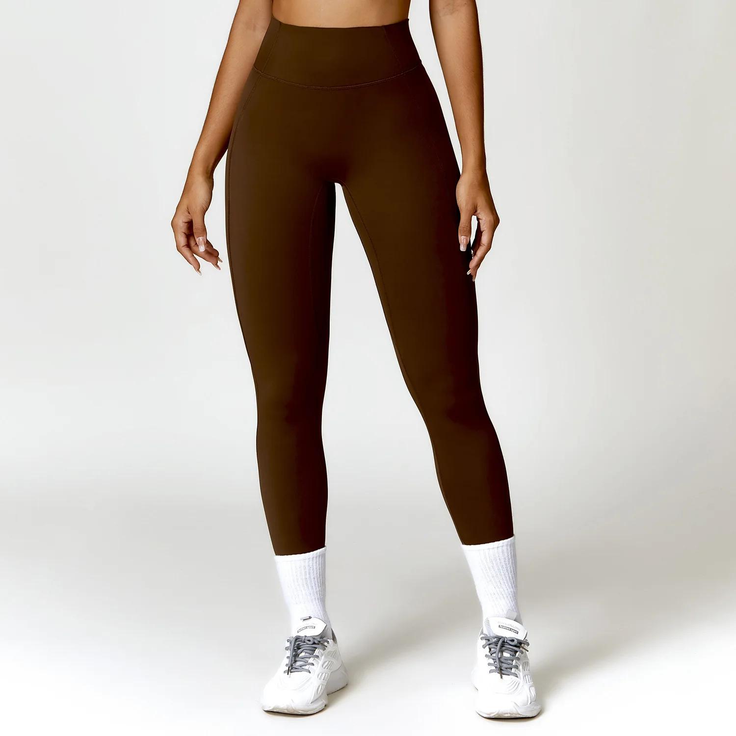 Pantalon yoga sans coutures femme - Leggings fitness extensibles taille haute vêtements sport athlétiques