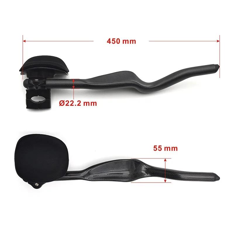 Vélo de route Triathlon temps d'essai 3K repose-vélo entièrement en carbone guidon TT 35 ° Pour extension de guidon Aero avec clip